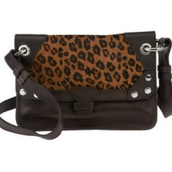 Oryany “Bella” leopard print pebble leather convertible crossbody bag - Picture 1 of 16